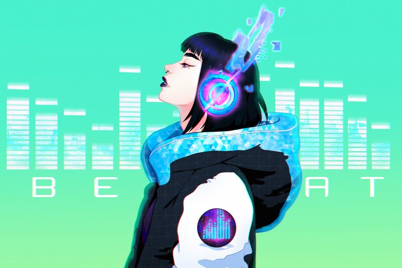 Person with Headphones — Teal