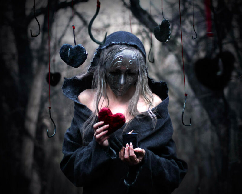 Person with Heart Mask