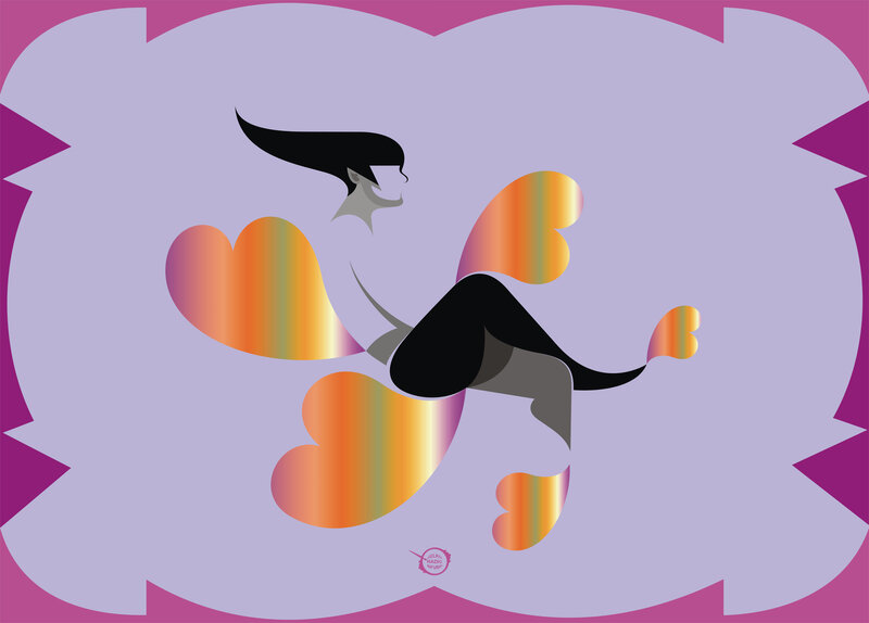 Person with Heart-shaped Wings