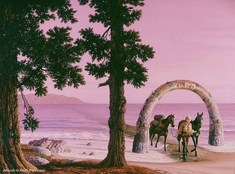 Person with Horses on Beach