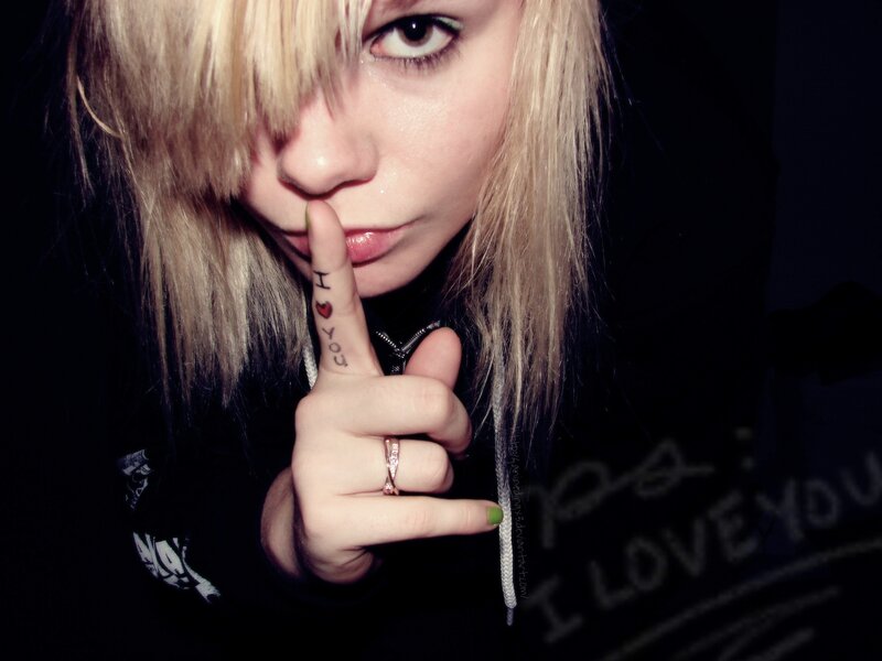person with 'I love you' tattoo
