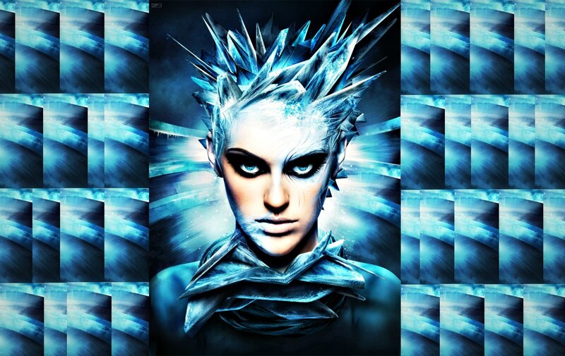 Person with Ice-themed Makeup