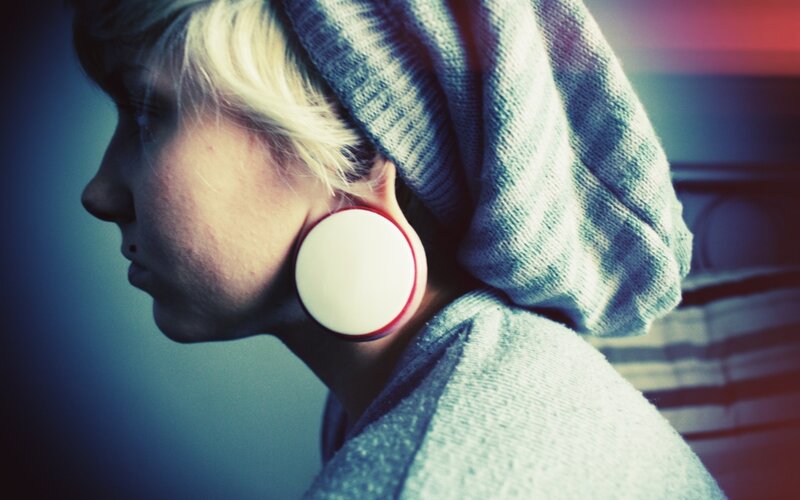 person with large earring