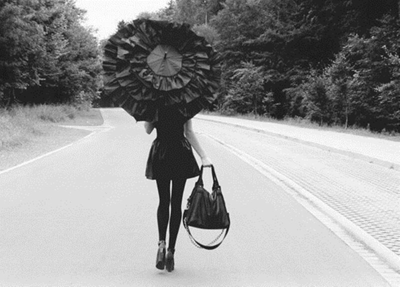Person with Large Umbrella
