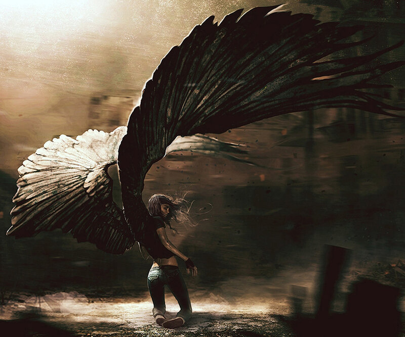 Person with Large Wings
