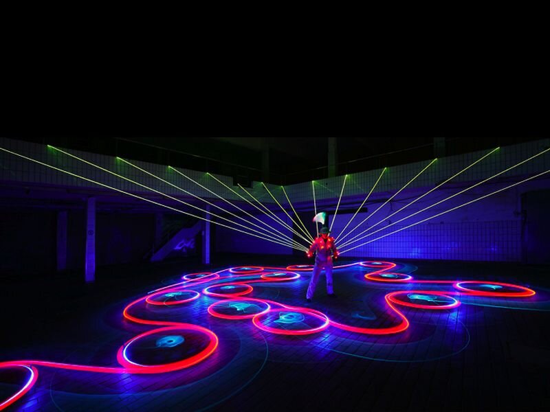 Person with Laser Lights