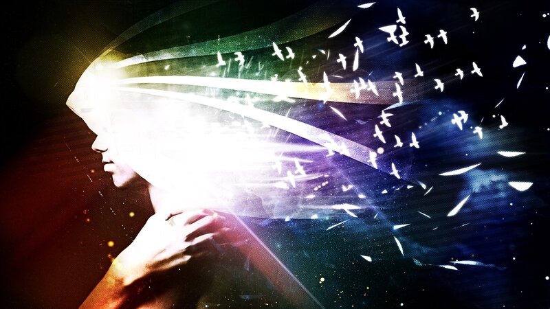 Person with Light Beam