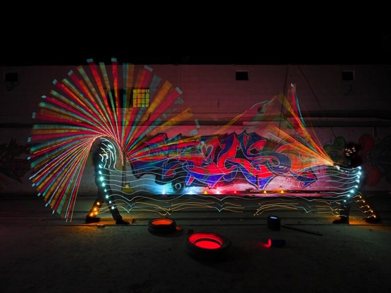 Person with Light Painting