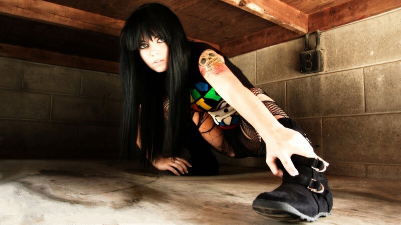 Person with Long Black Hair — Dramatic, Photograph