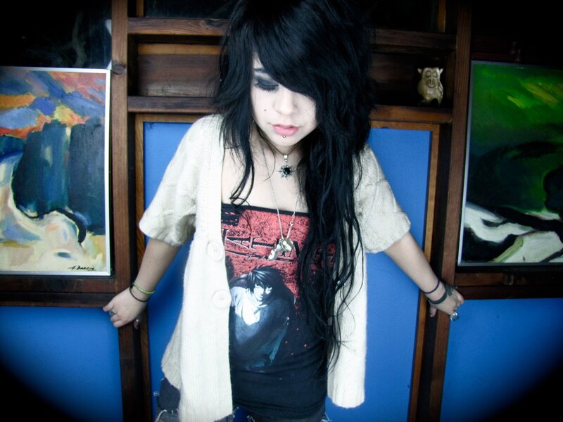 person with long black hair