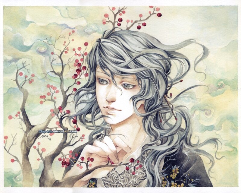 Person with Long Grey Hair