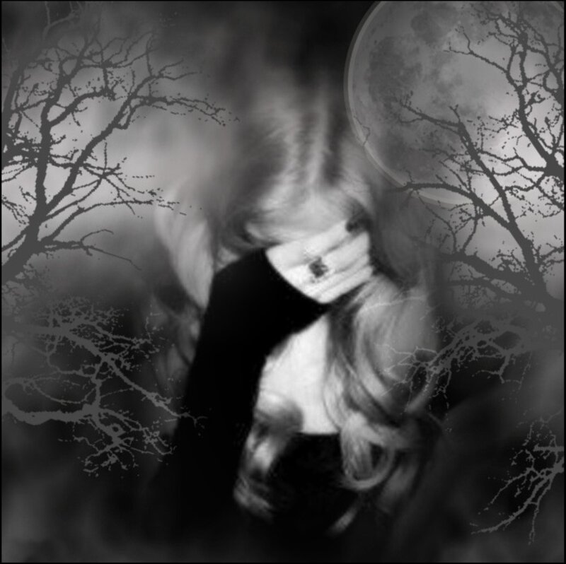 Person with Long Hair — Black, Dark