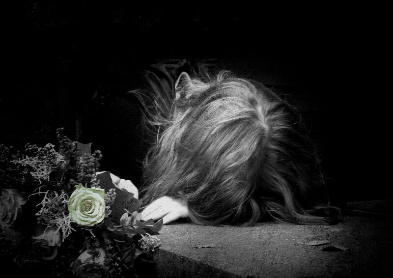 Person with Long Hair — Black, Dramatic