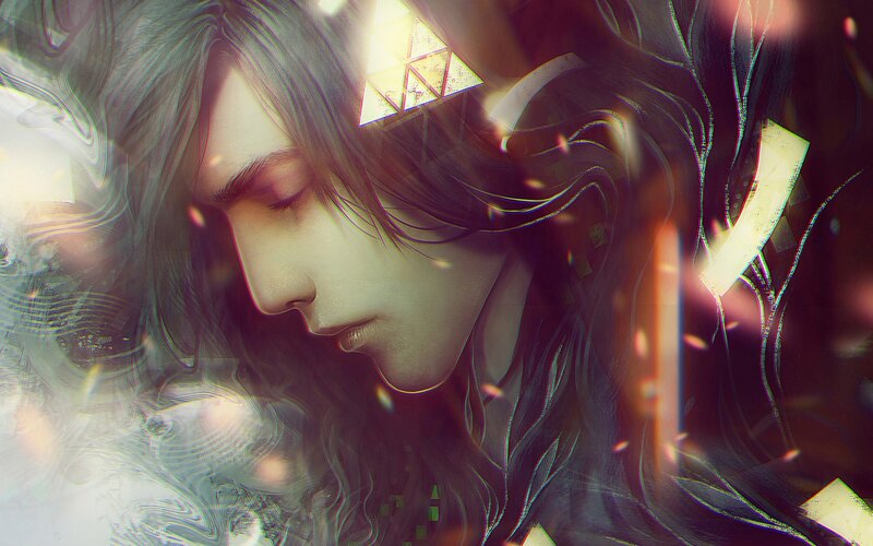 Person with Long Hair — Black, Dreamy