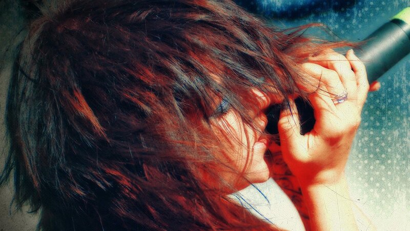 Person with Long Hair — Red, Dramatic