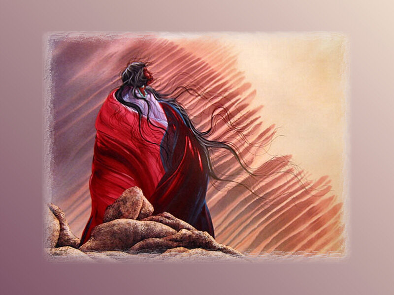 Person with Long Hair — Red