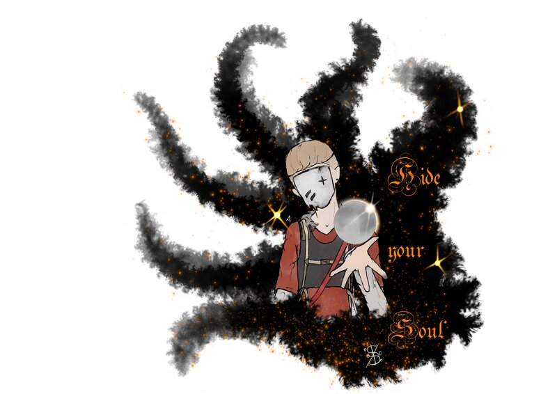 Person with Mask and Tentacles