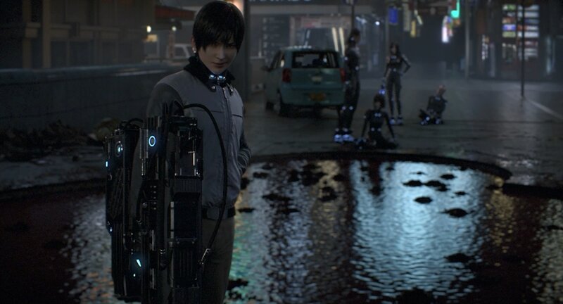 Person with Mechanical Backpack