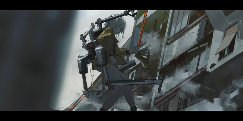 Person with Mechanical Suit