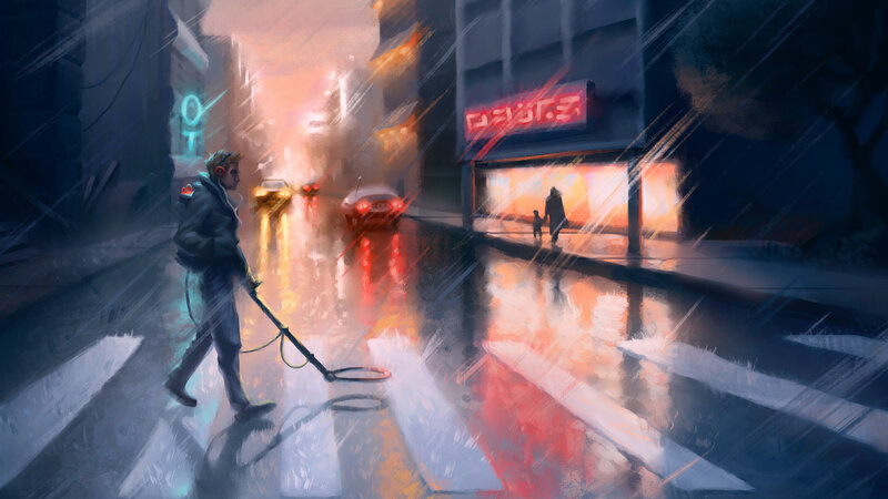 Person with Metal Detector