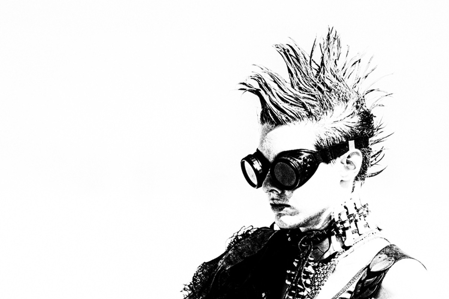 person with mohawk and goggles