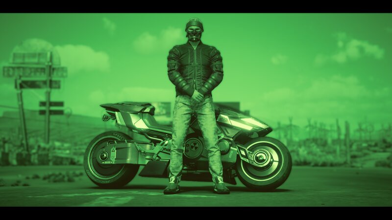 Person with Motorcycle — Green