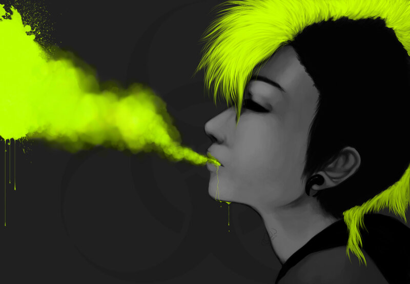 Person with Neon Hair