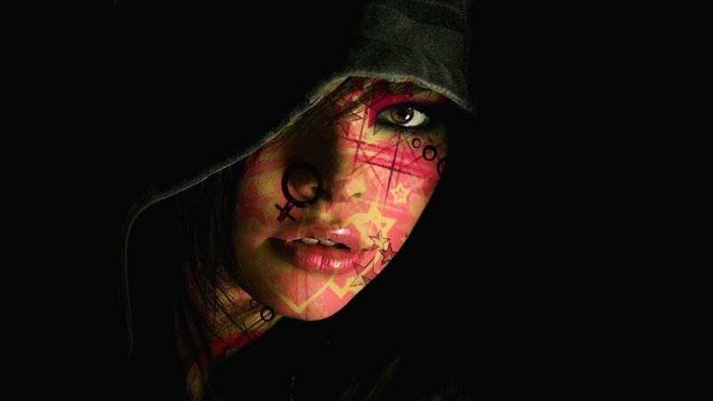 Person with Painted Face — Black