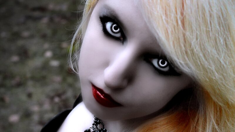 Person with Pale Makeup — White