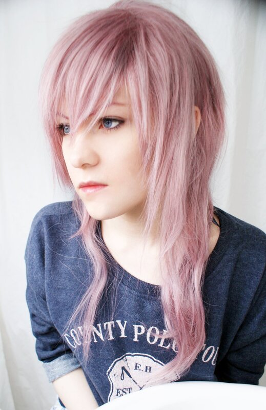 person with pink hair