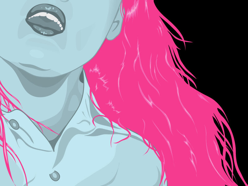 person with pink hair