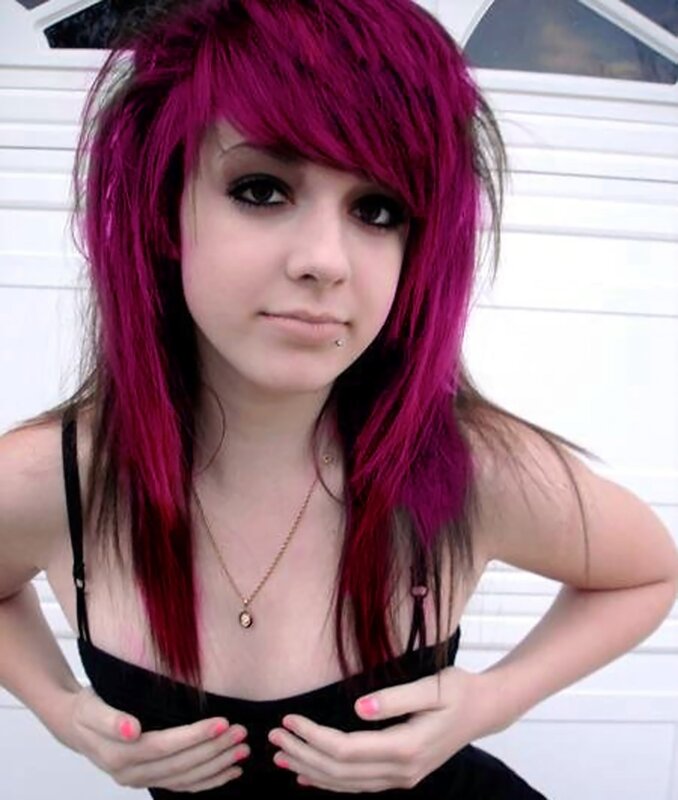 person with pink hair