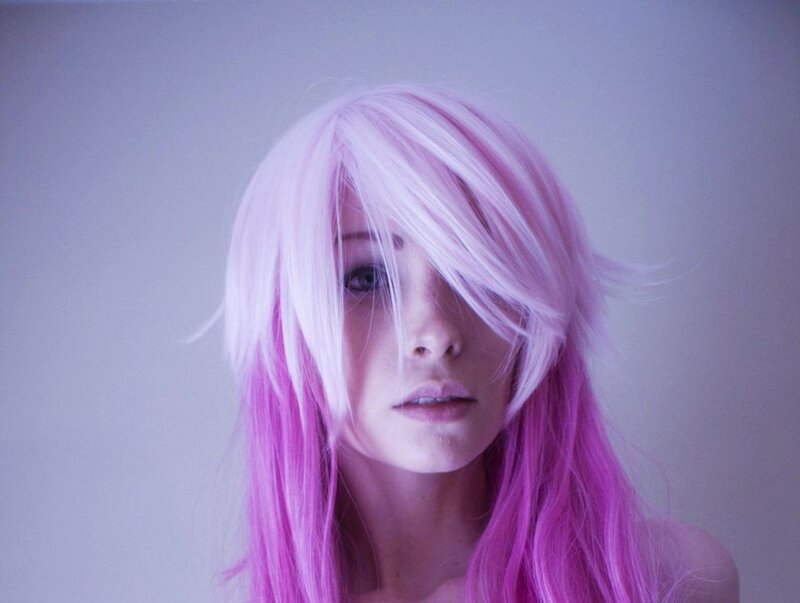 person with pink hair