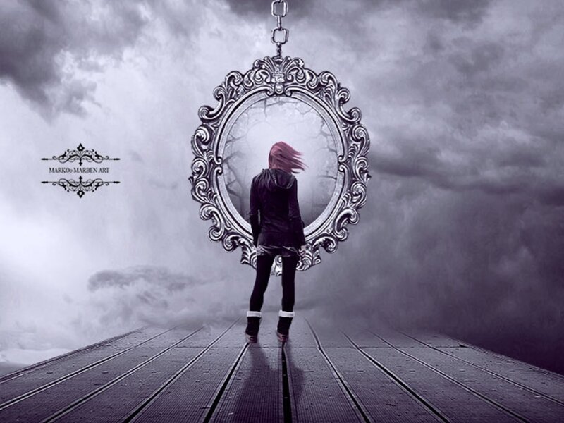 Person with Pink Hair — Gray