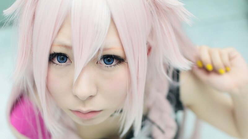 Person with Pink Hair — Neutral, Photograph, Blue Eyes