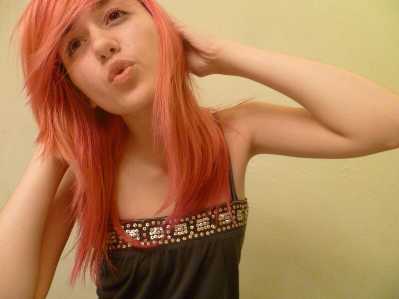 Person with Pink Hair — Playful, Photograph, Tank Top