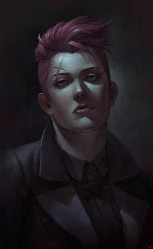 Person with Pink Hair — Purple