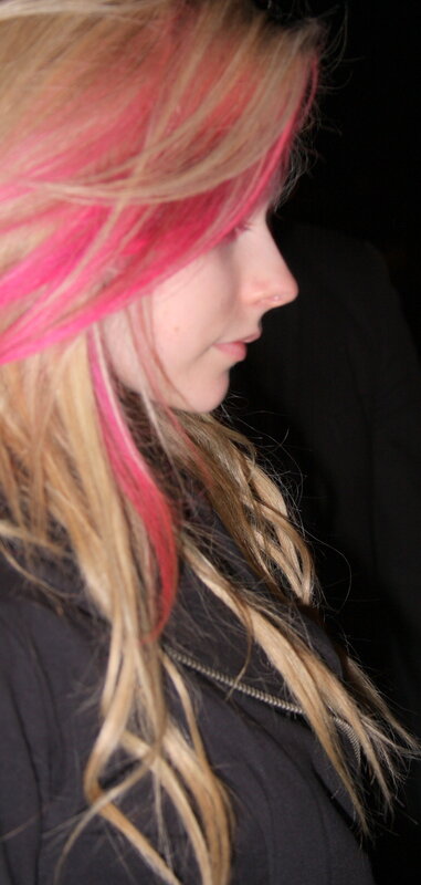 person with pink hair