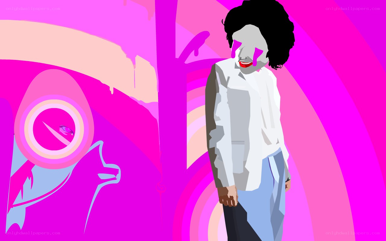 person with pink tears
