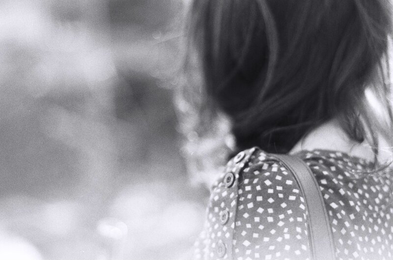 person with polka dot dress