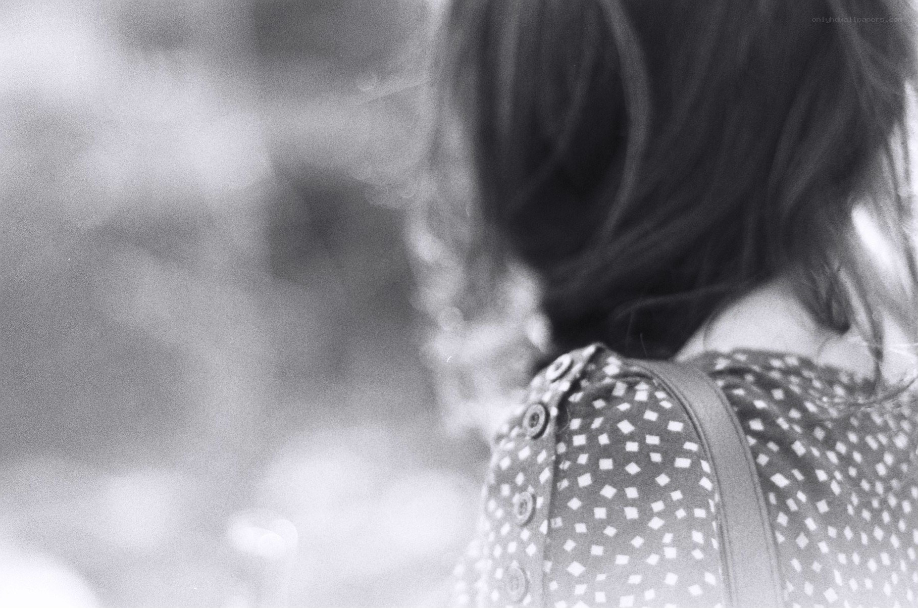person with polka dot dress