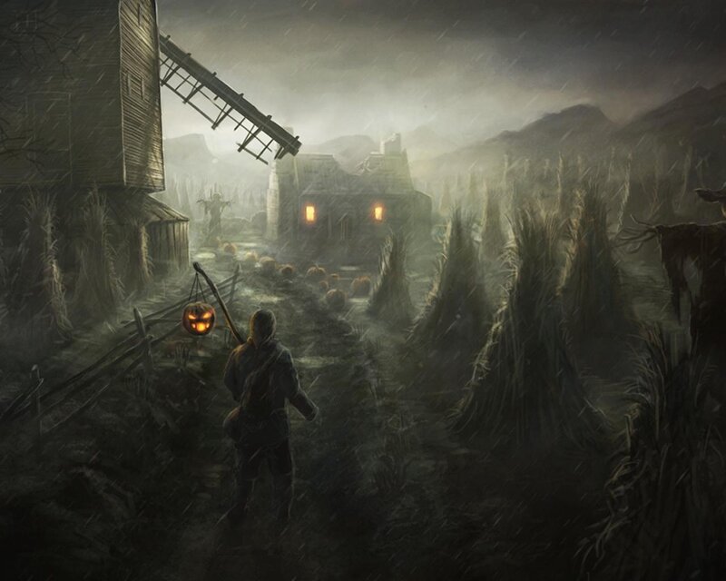 Person with Pumpkin Lantern