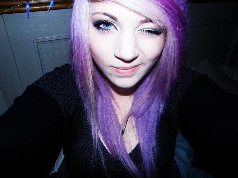 person with purple hair
