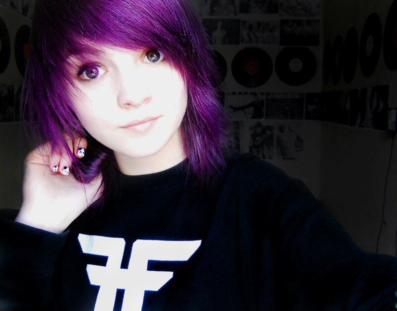 person with purple hair