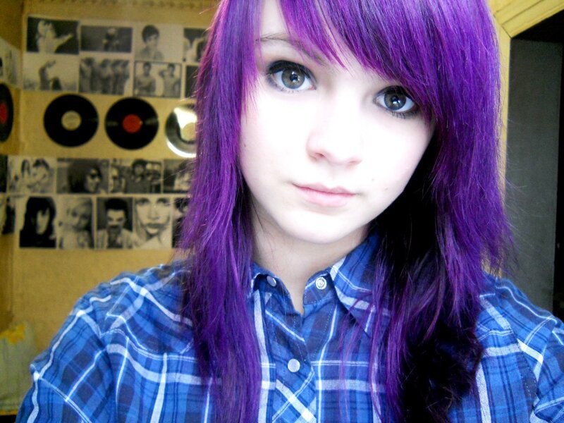 person with purple hair
