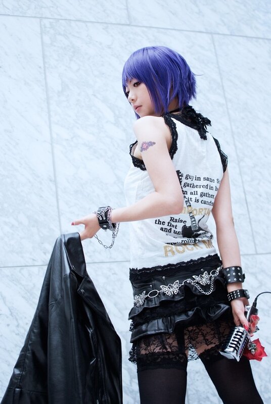 Person with Purple Hair — Confident, Photograph