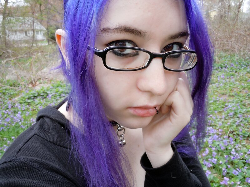 Person with Purple Hair — Contemplative