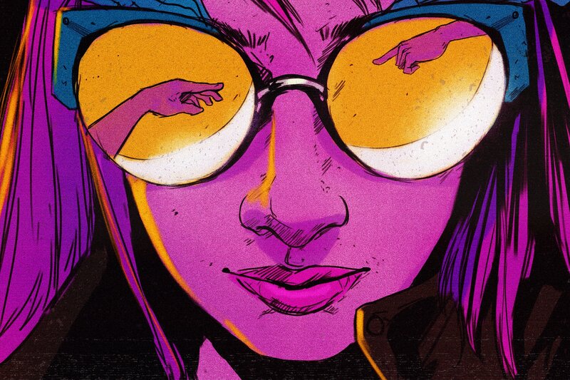Person with Purple Hair — Dramatic, Manga