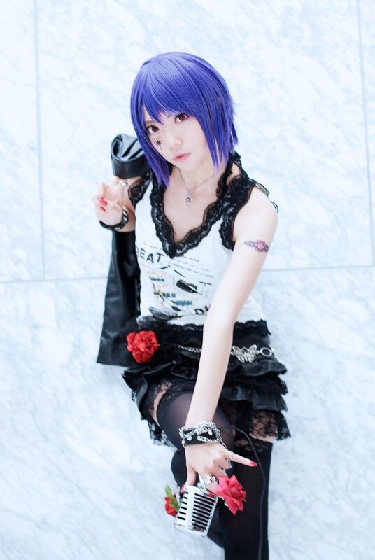 Person with Purple Hair — Dramatic, Photograph, Purple Wig