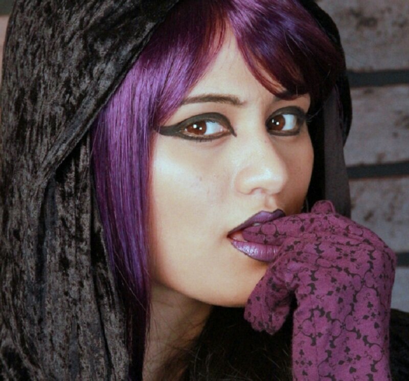 Person with Purple Hair — Dramatic, Photograph